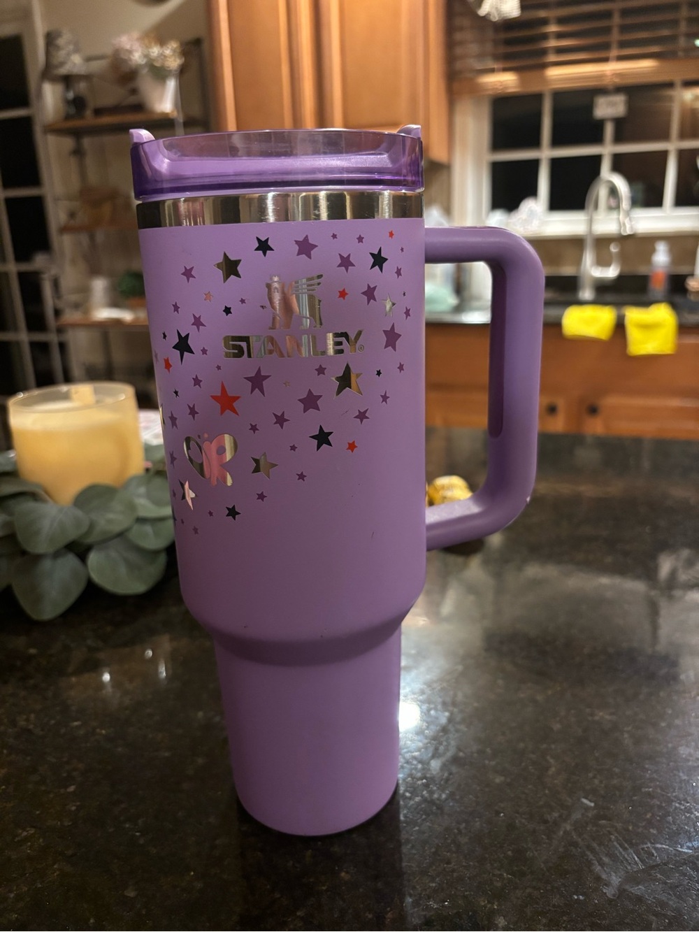 Stanley Purple Travel Mug with Star & Butterfly Accents